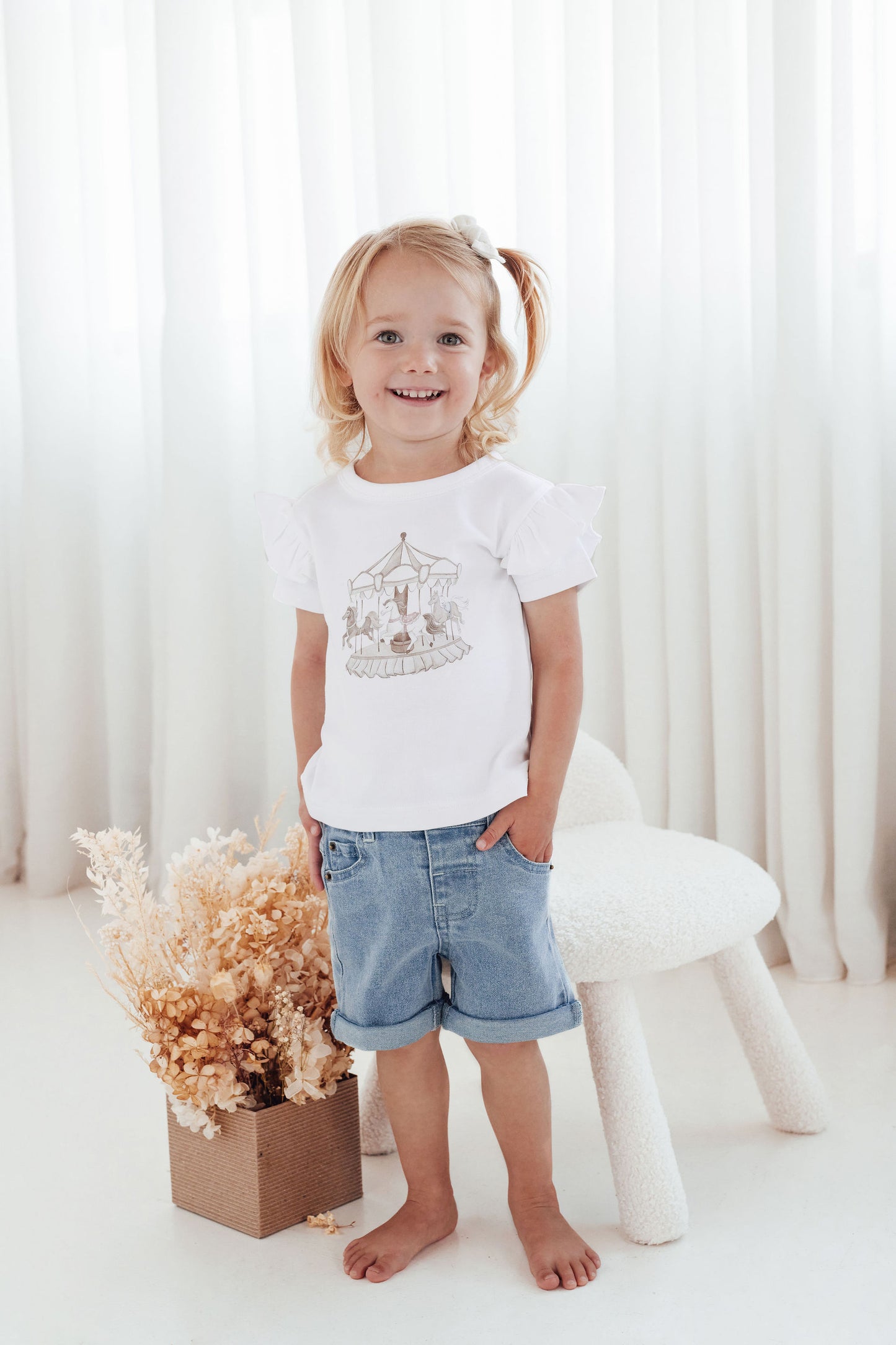 Light Wash Denim Shorts