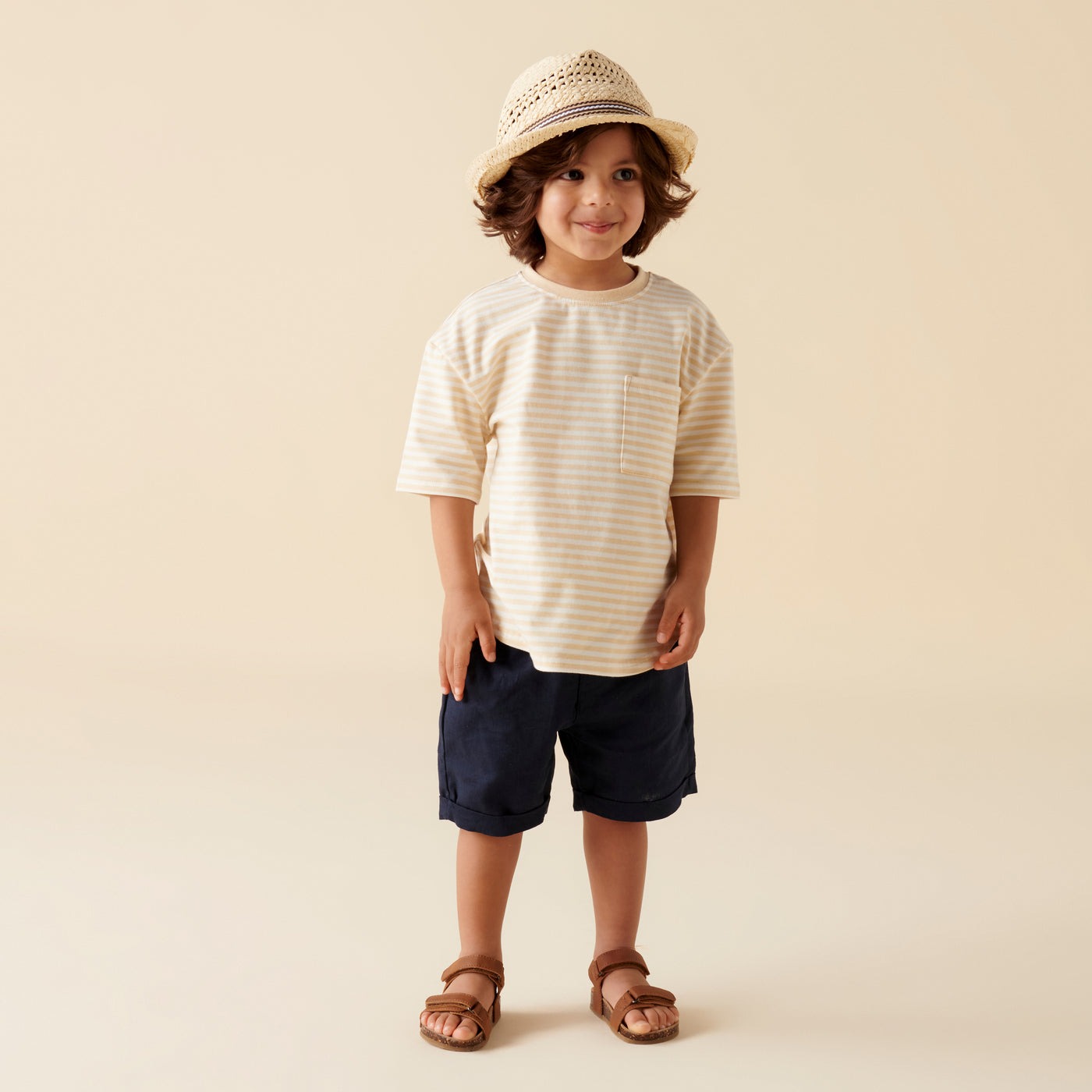 Designer Kidz Finley Linen Shorts Navy