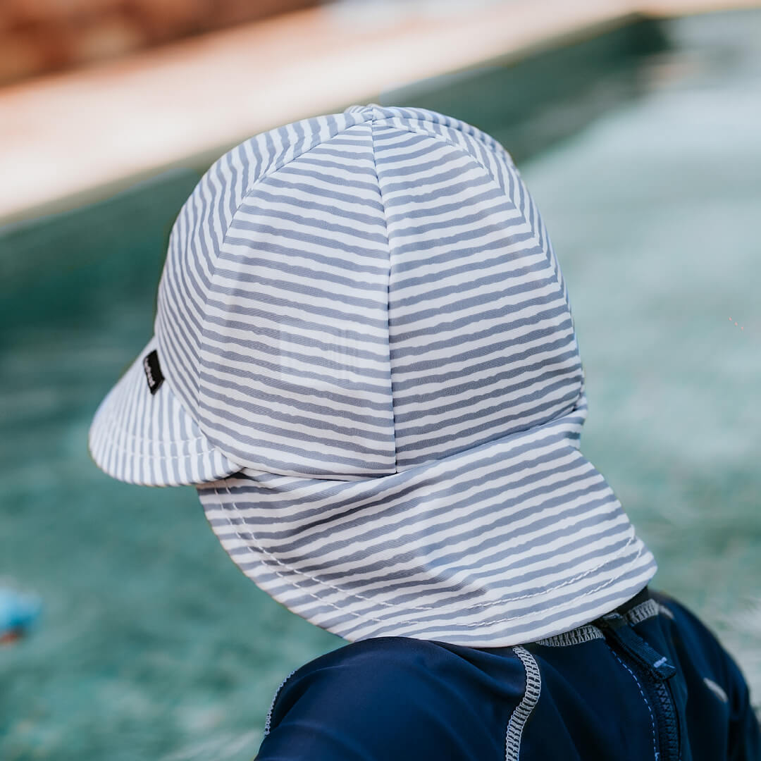 Kids Swim Legionnaire Flap Beach Hat Stevie Stripe