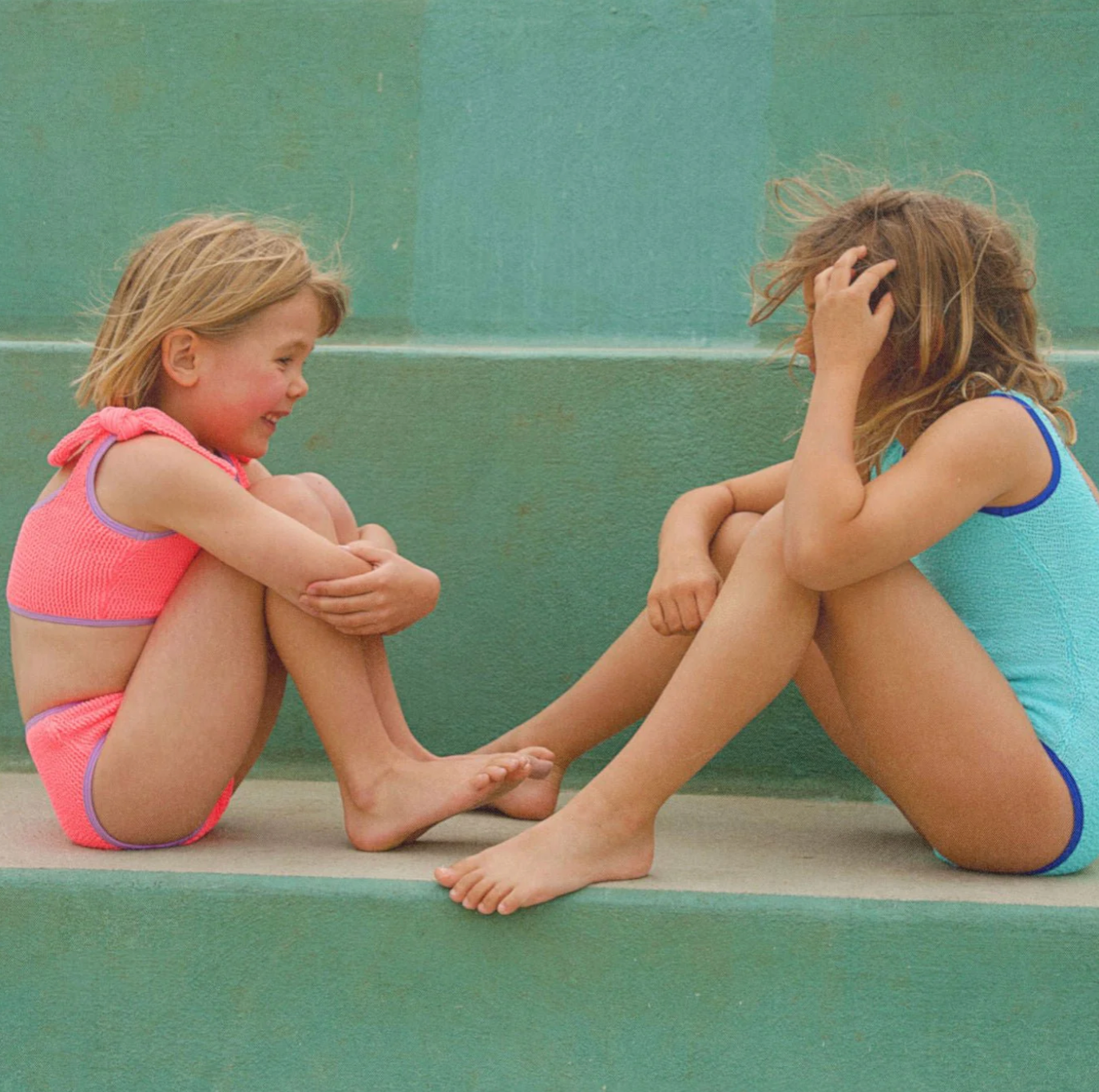 Classic Crinkle Bikini Fluro Pink & Purple