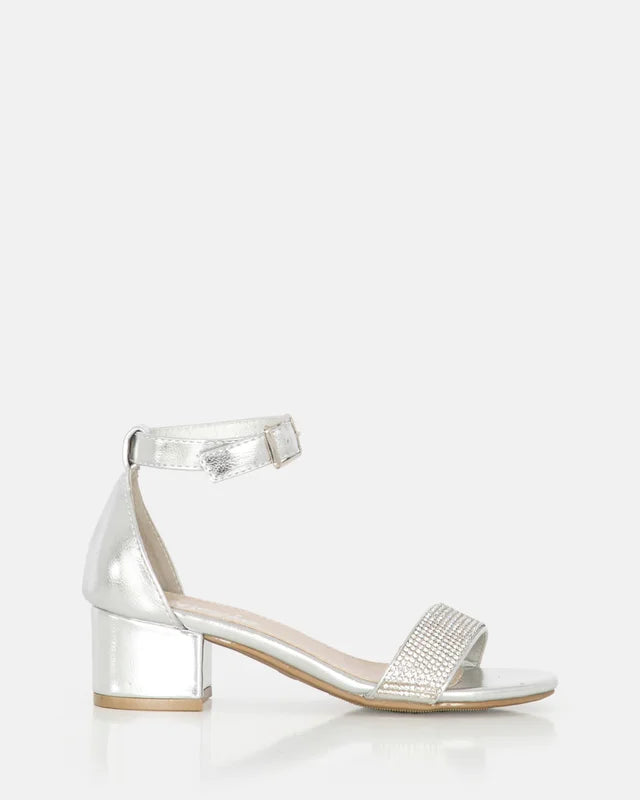 Tahlia Block Heel Silver
