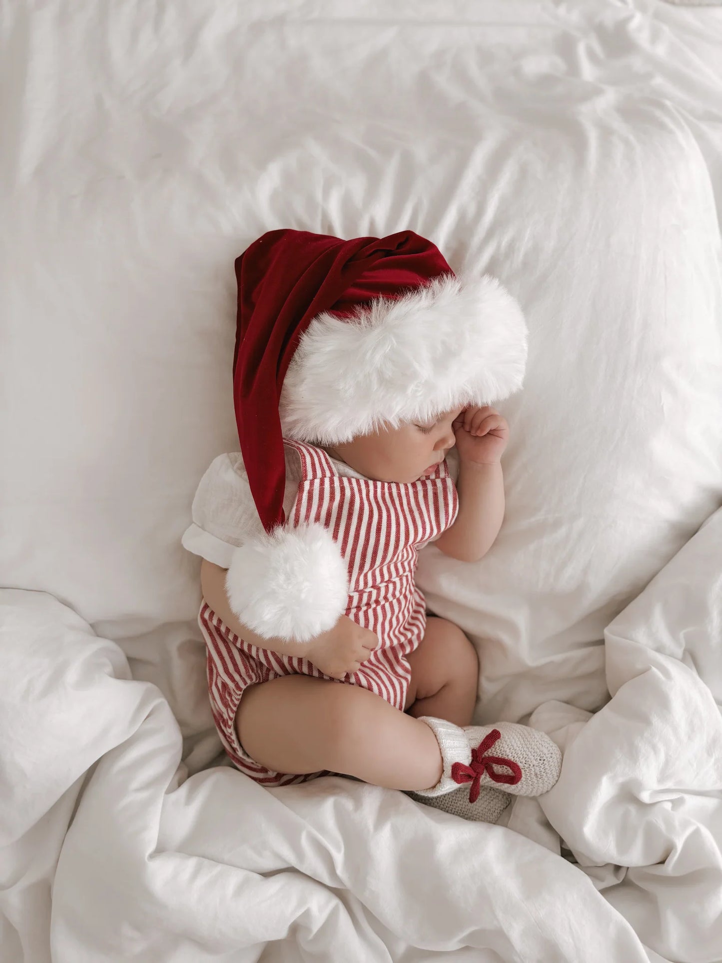 Candy Stripe Cross Back Romper Red