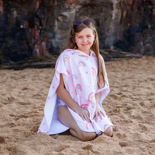 Sand Free Kids Hooded Towel Rainbows