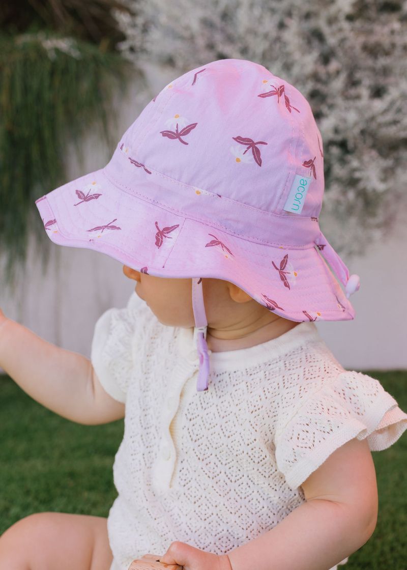 Blush Daisy Wide Brim Infant Hat