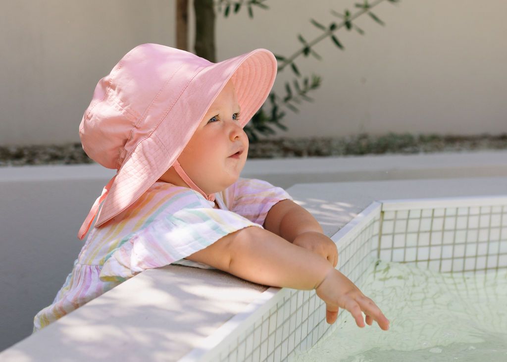 Blush Wide Brim Bucket Hat