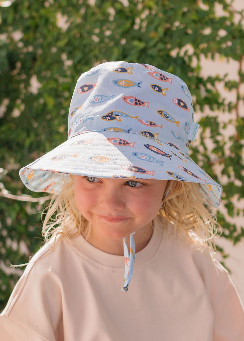 Rainbow Fish Wide Brim Bucket Hat