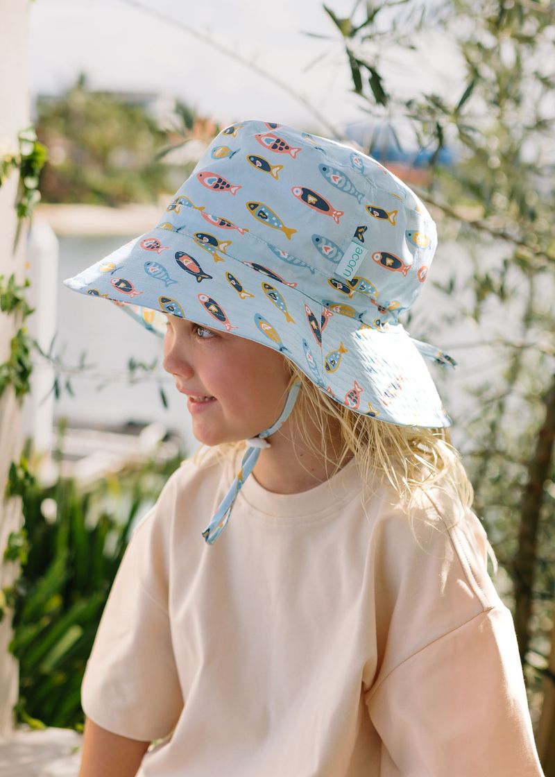 Rainbow Fish Wide Brim Bucket Hat