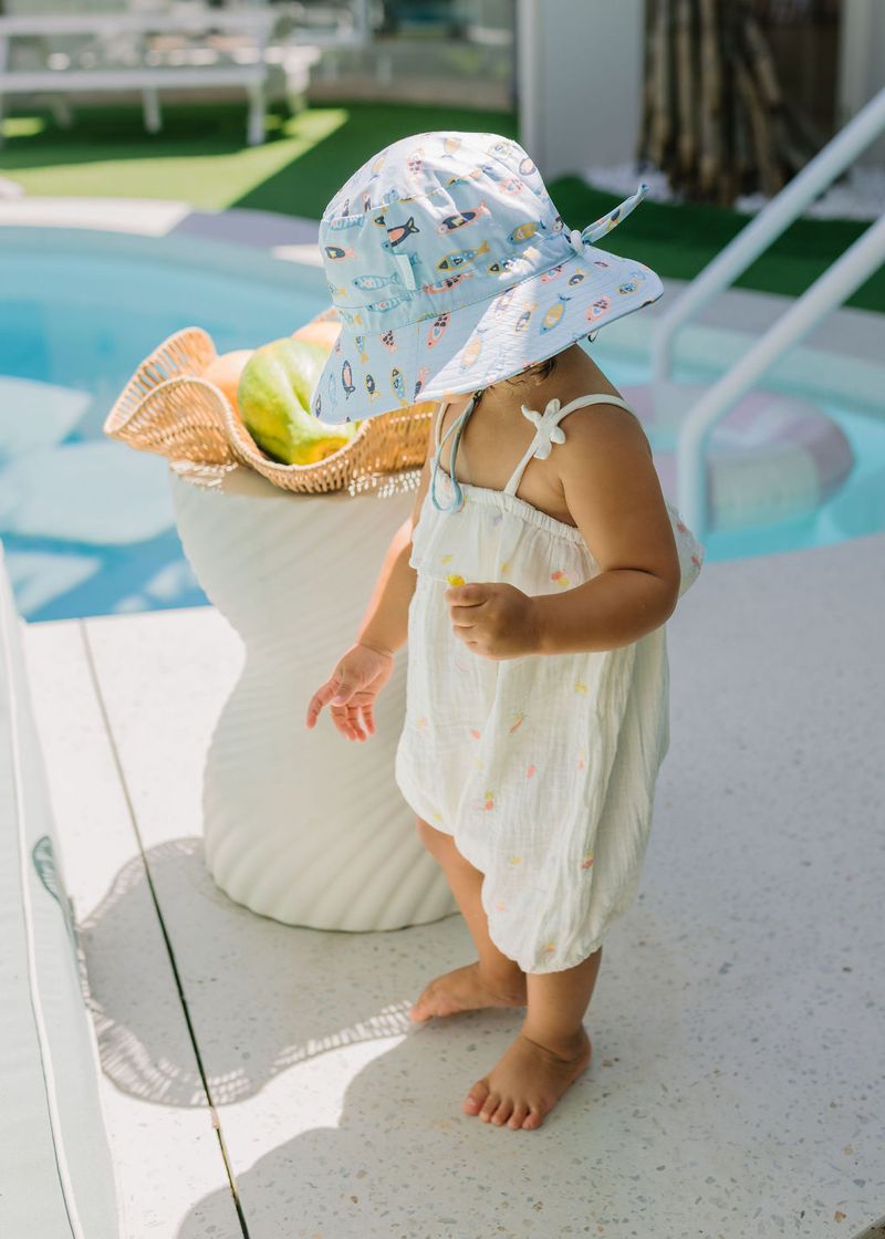 Rainbow Fish Wide Brim Bucket Hat