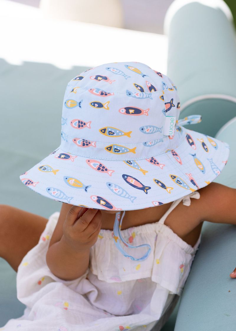 Rainbow Fish Wide Brim Bucket Hat