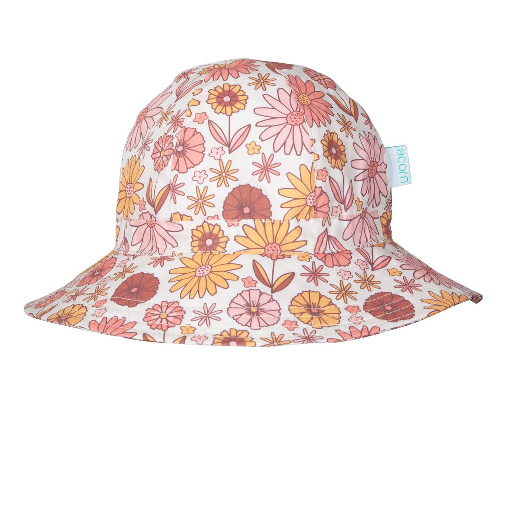 Retro Blooms Wide Brim Sunhat