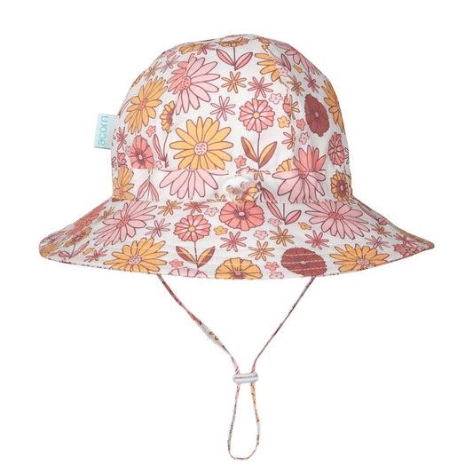 Retro Blooms Wide Brim Sunhat