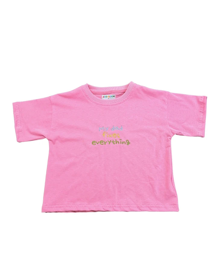 Signature Kids Tee - My Dad Fixes Everything - Pink