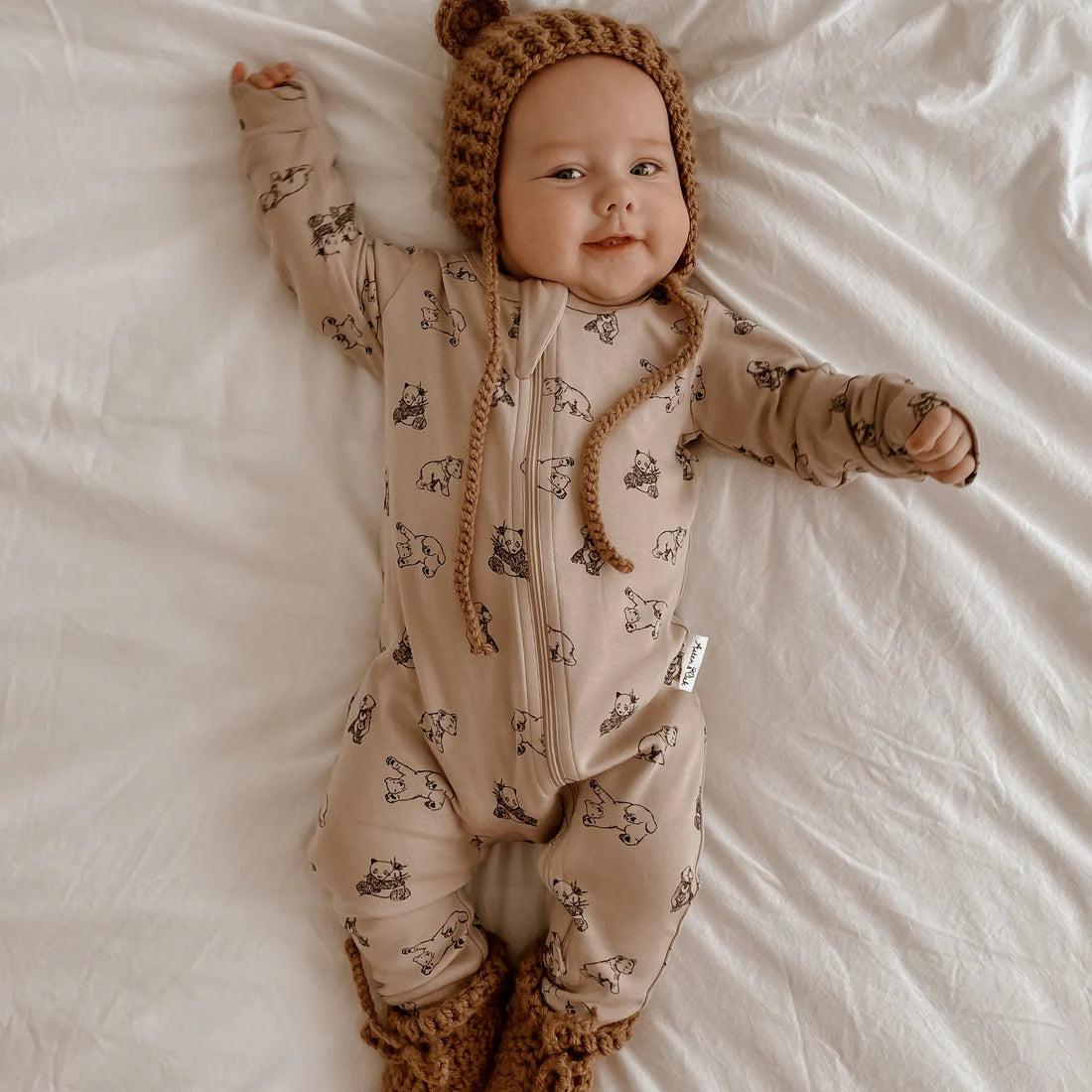 Aster & Oak - Bear Zip Romper