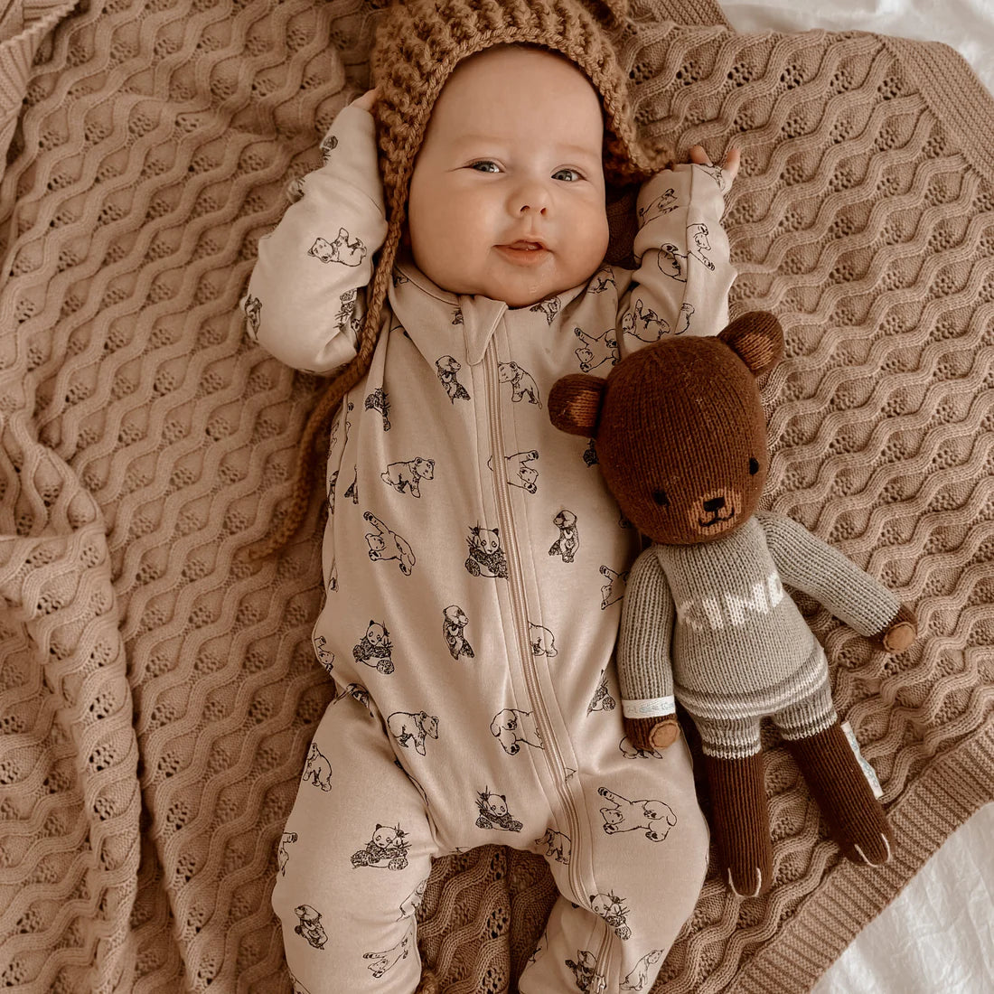 Aster & Oak - Bear Zip Romper