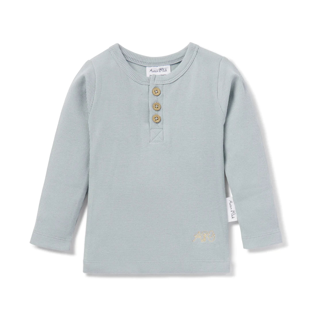 Aster & Oak - Blue Fog Rib Henley Top