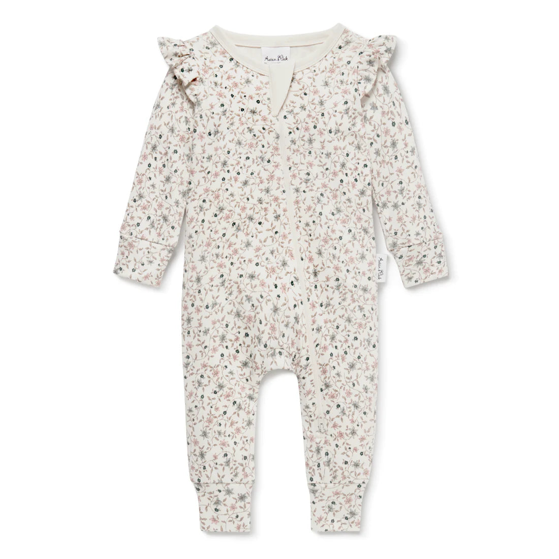 Aster & Oak - Winter Floral Zip Romper