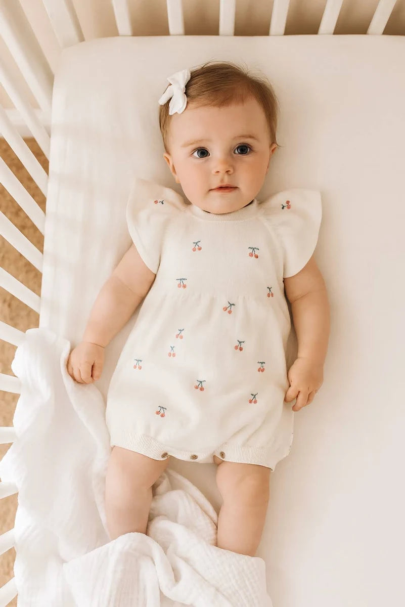 Cherry Knit Romper