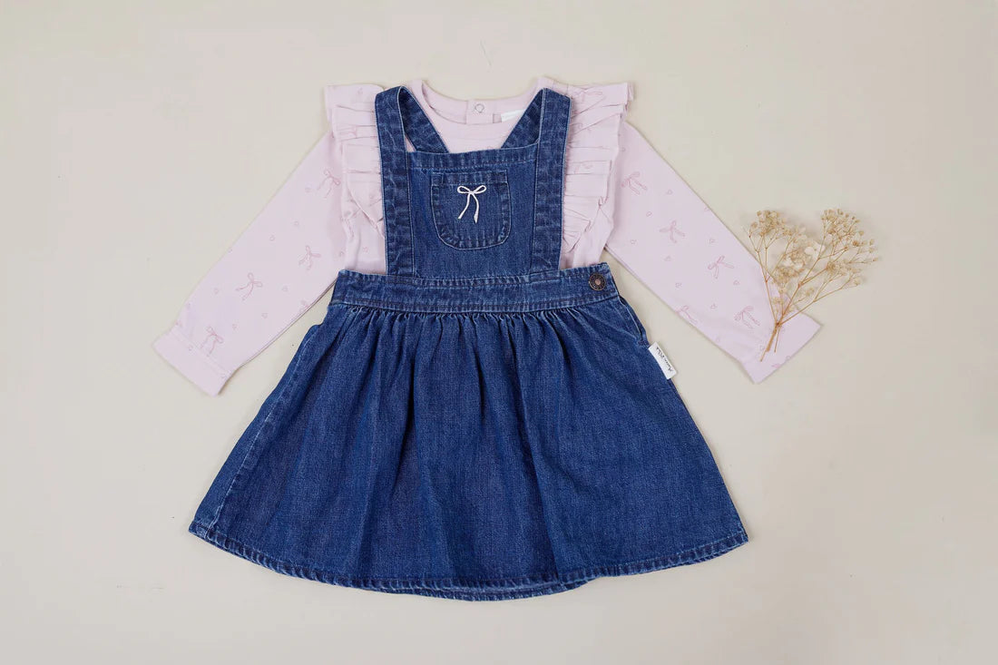 Bow Denim Pini Dress