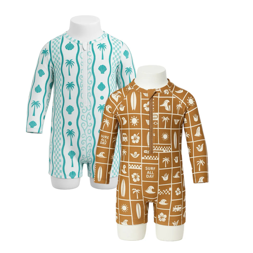 Cool Grid Unisex Reversible Swimsuit