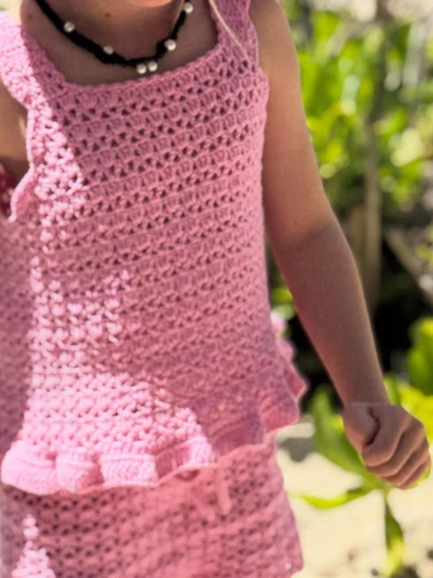 Hali Crochet Set Pink