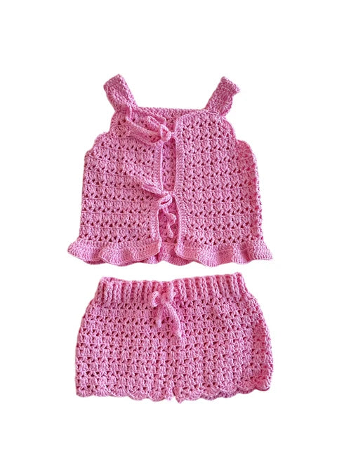 Hali Crochet Set Pink