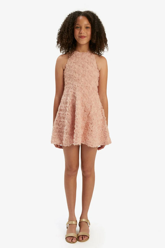 Bardot - Girls Lizelle Rosette Dress In Dusty Rose