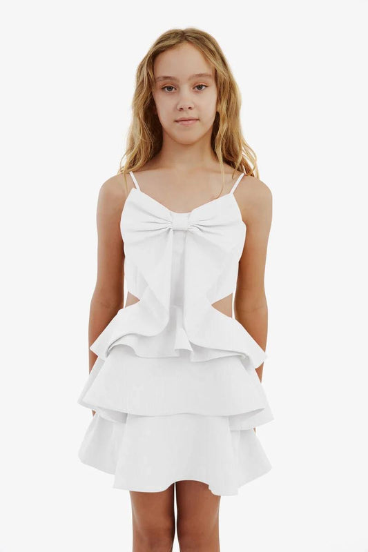 Bardot - Girls Tulip Bow Dress In Orchid White