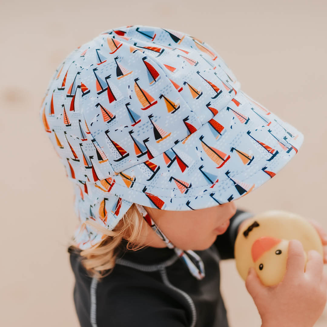 Kids Swim Legionnaire Flap Beach Hat - Surfboard