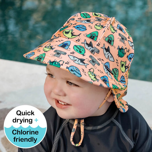 Kids Swim Legionnaire Flap Beach Hat - Nippers