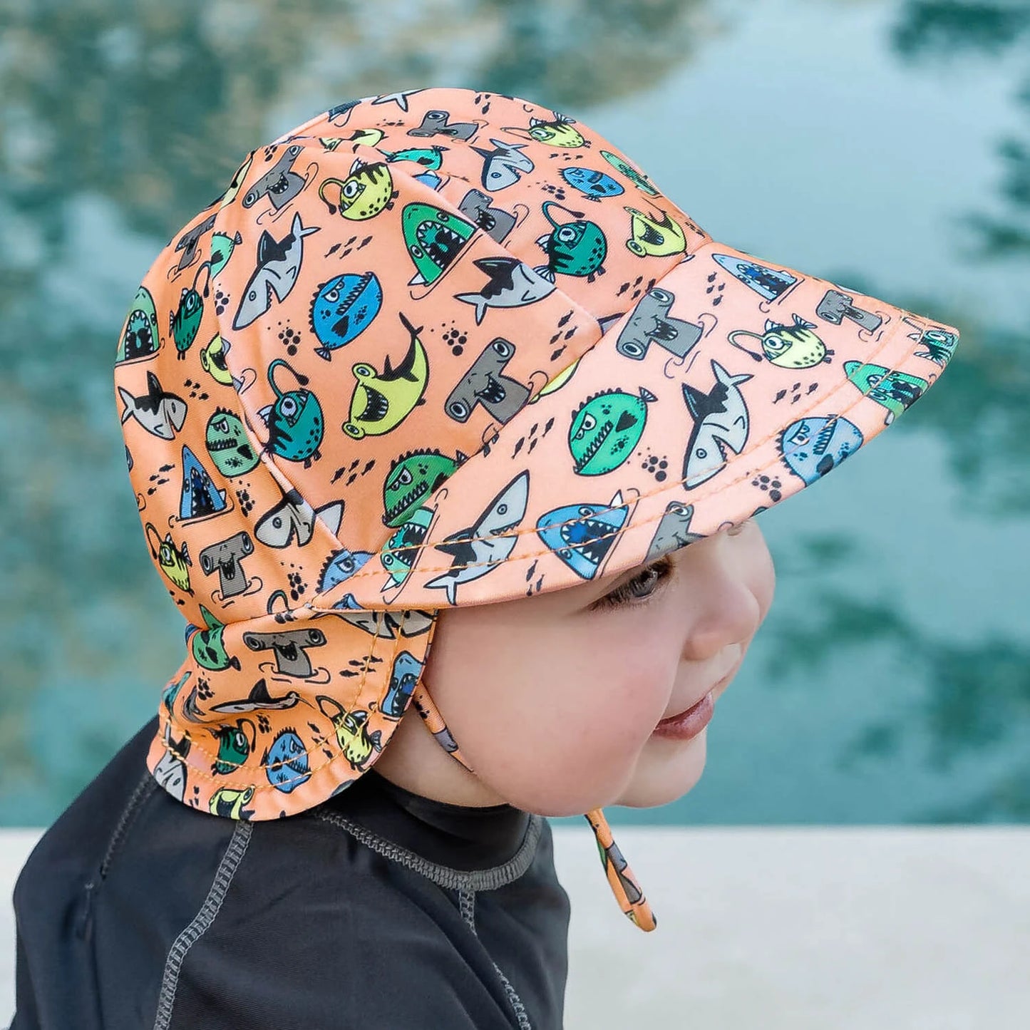 Kids Swim Legionnaire Flap Beach Hat - Nippers