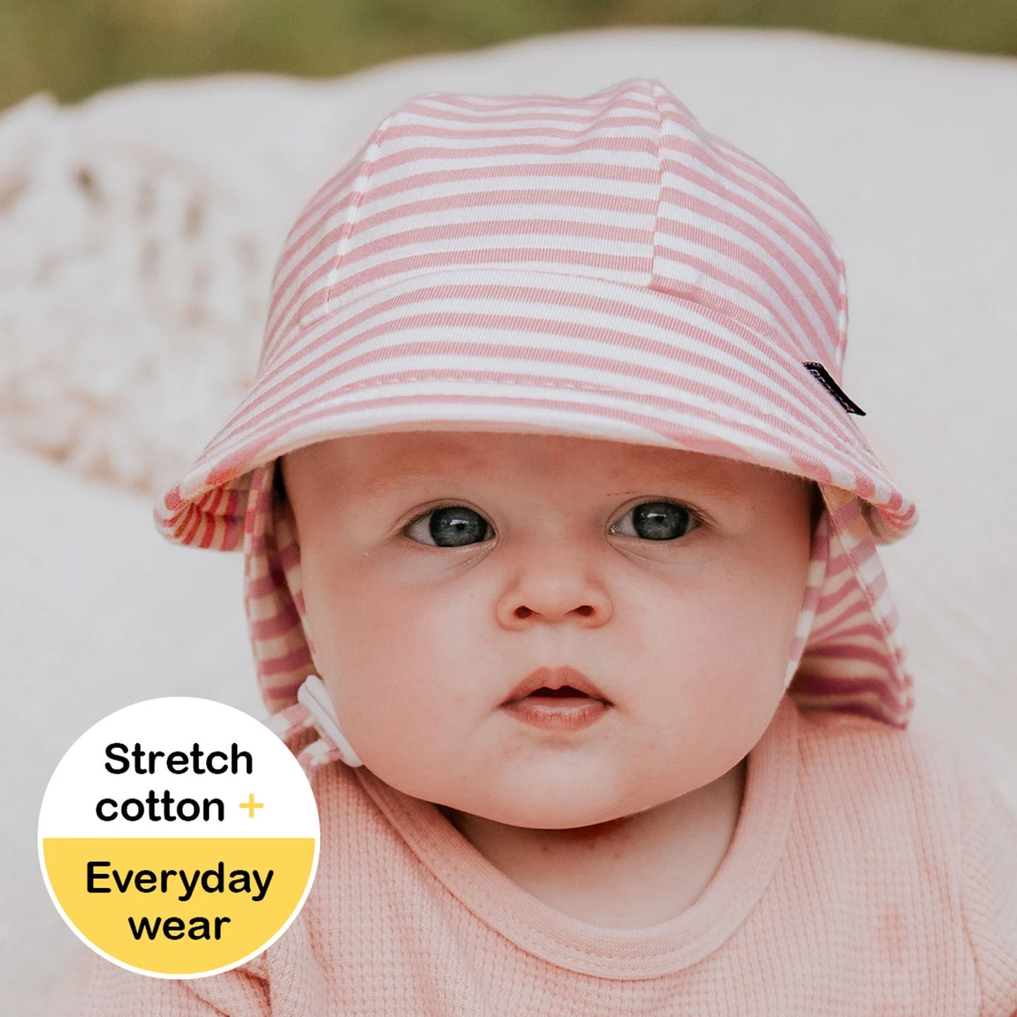 Legionnaire Hat with Strap - Pink Stripe