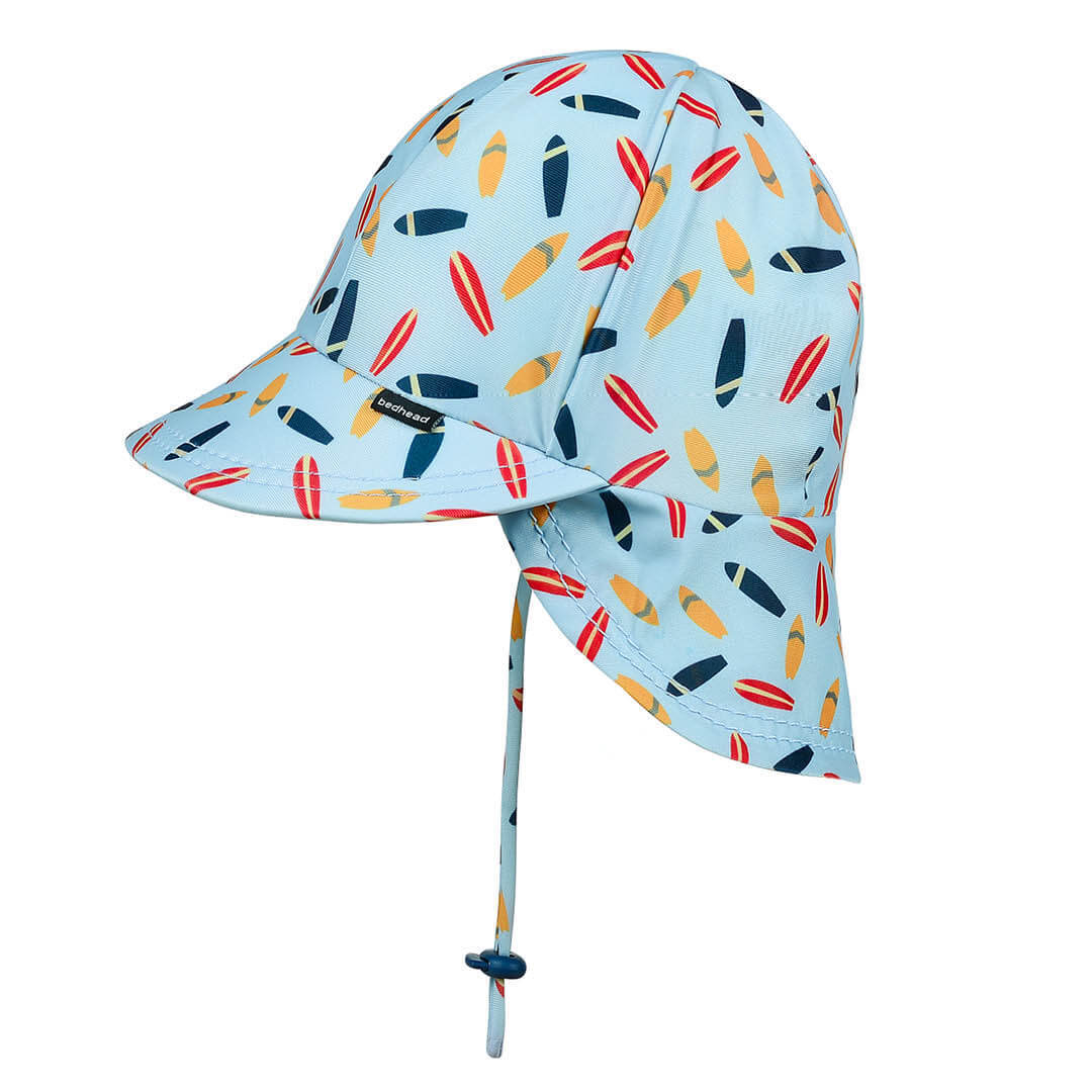 Kids Swim Legionnaire Flap Beach Hat - Surfboard