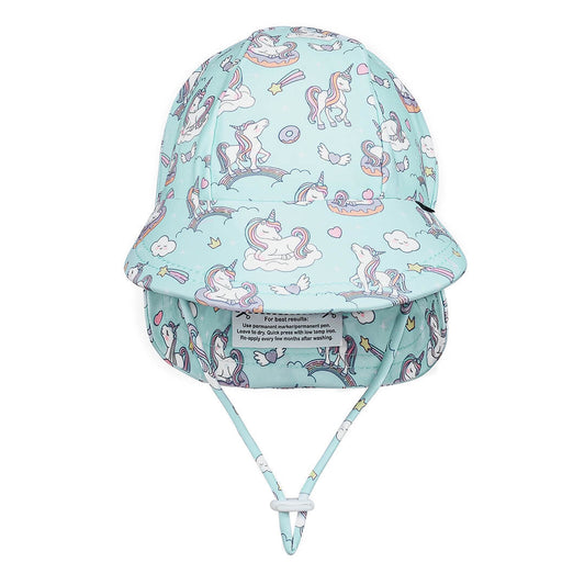 Kids Swim Legionnaire Flap Beach Hat Unicorn