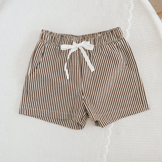Kid's Brown Stripe Shorts