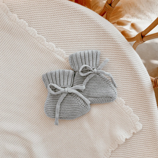 Mini Knit Booties - Powder Blue