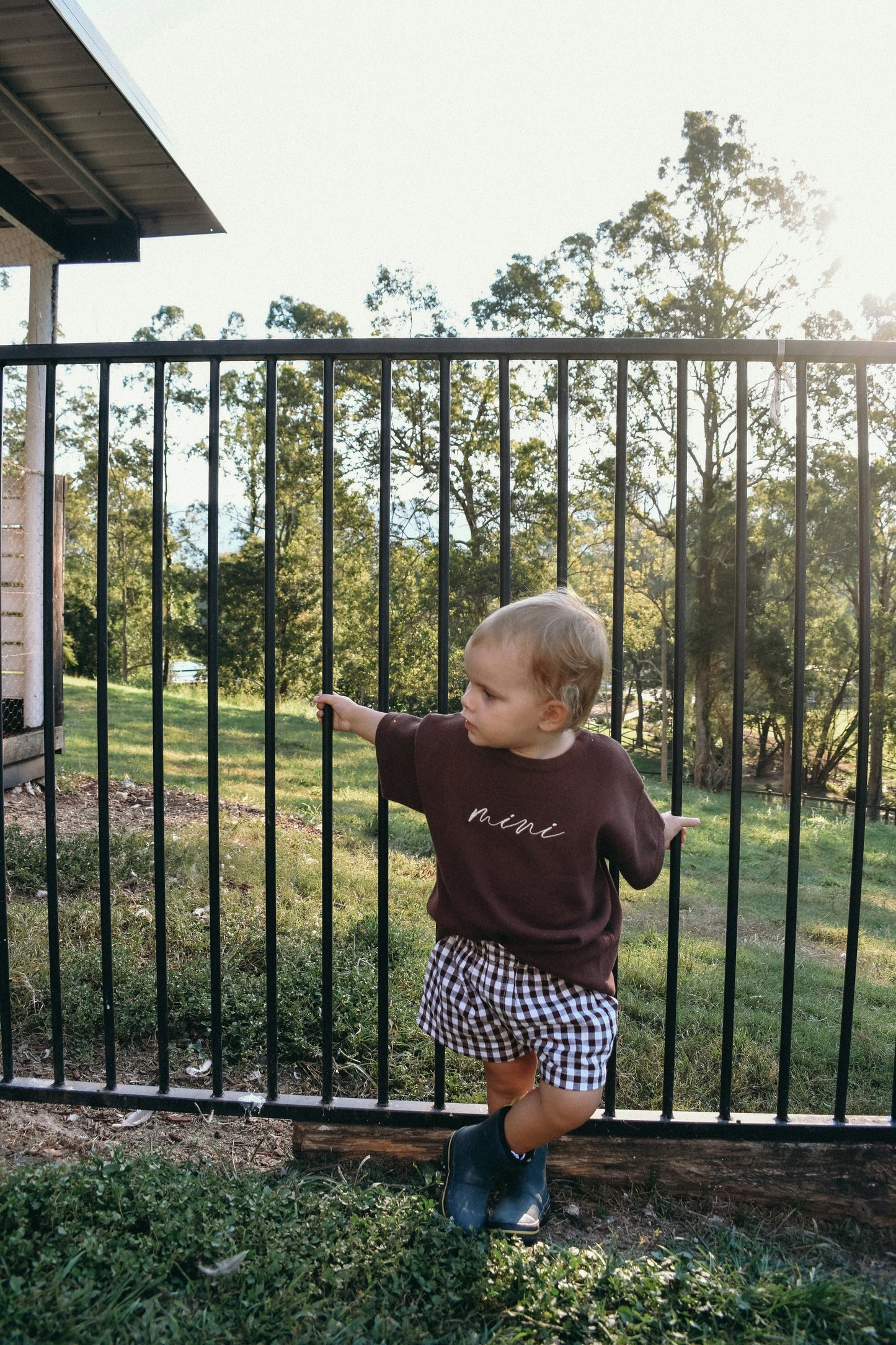 Kids Cocoa Gingham Shorts