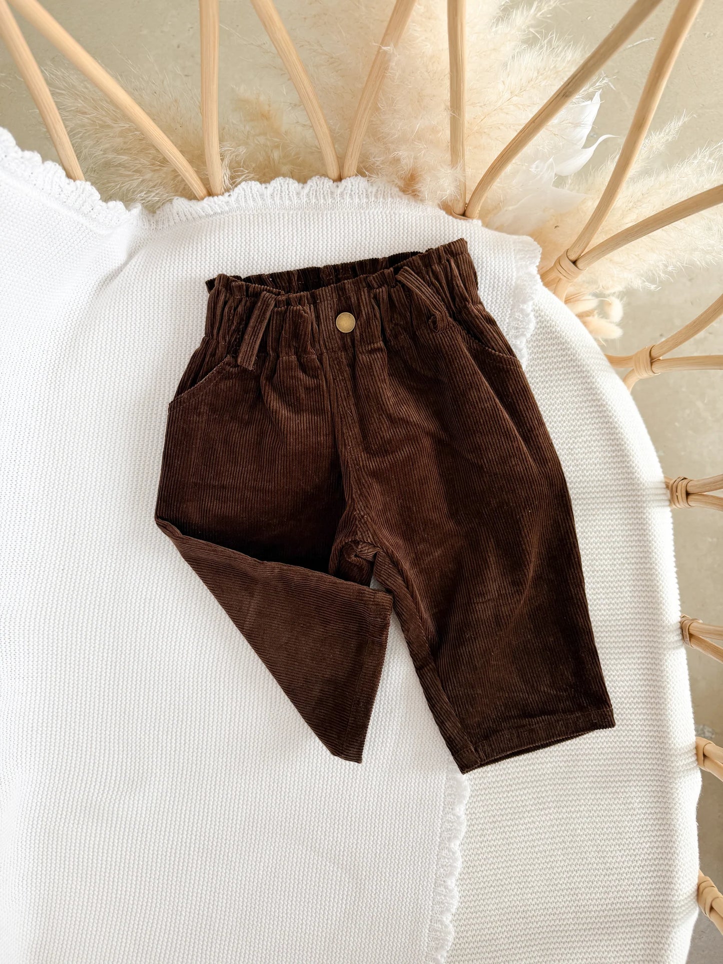'Cowboy Club' Corduroy Pants - Brown