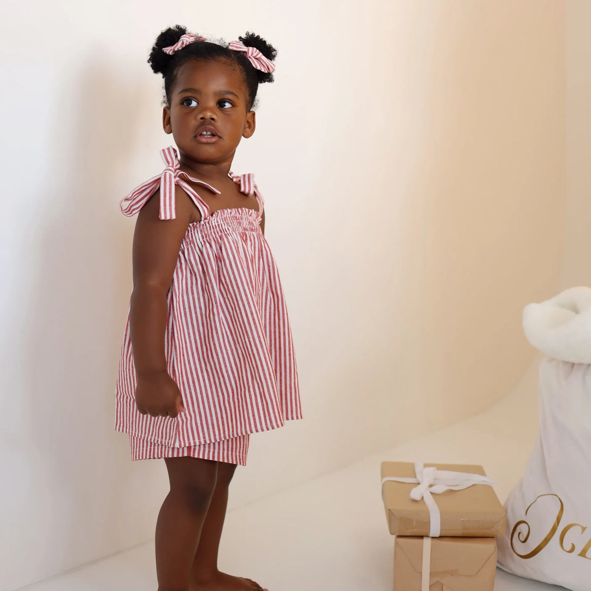 Candy Stripe Two-Piece Shorts Set