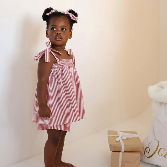 Candy Stripe Two-Piece Shorts Set