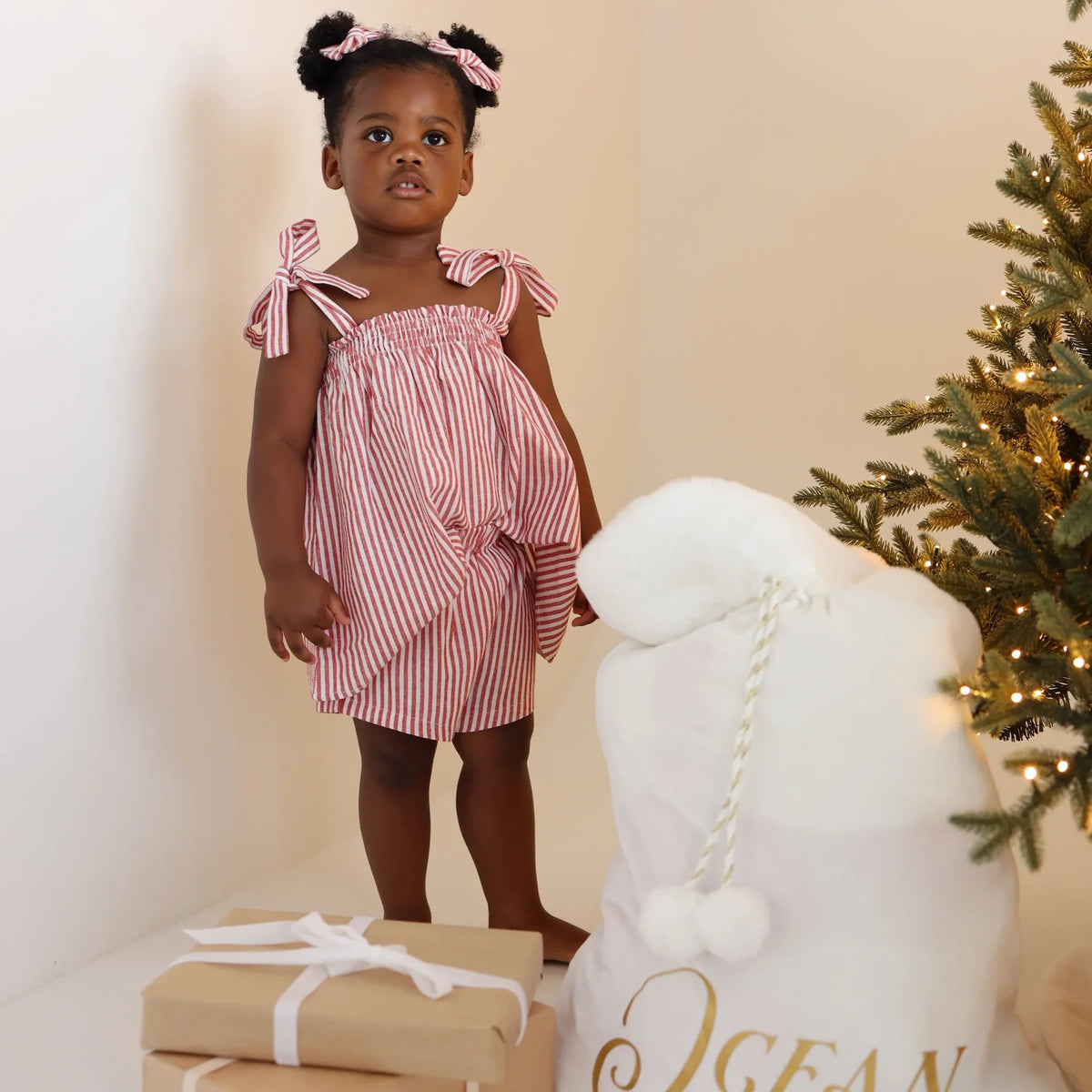 Candy Stripe Two-Piece Shorts Set