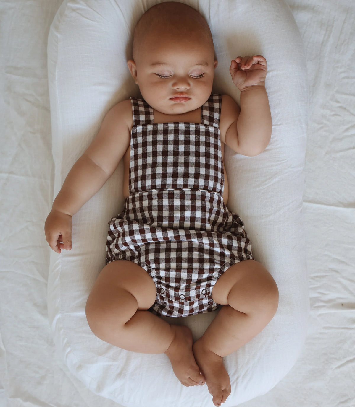 Cocoa Gingham - Cross Back Romper