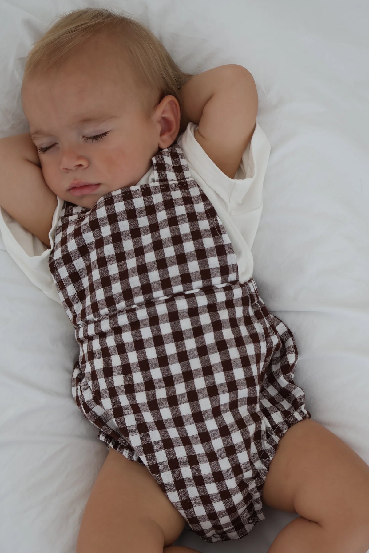 Cocoa Gingham - Cross Back Romper