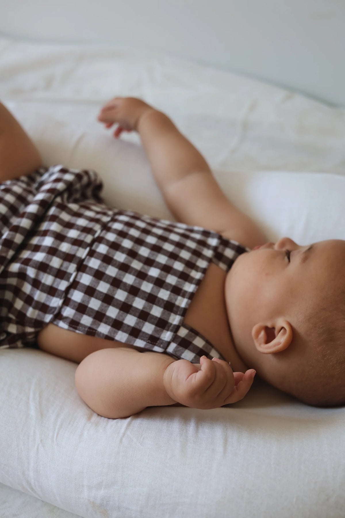 Cocoa Gingham - Cross Back Romper