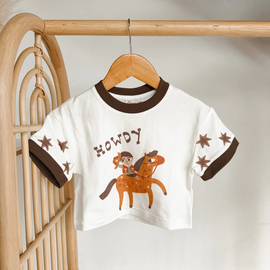 'Howdy' Slouch Tee - Milk