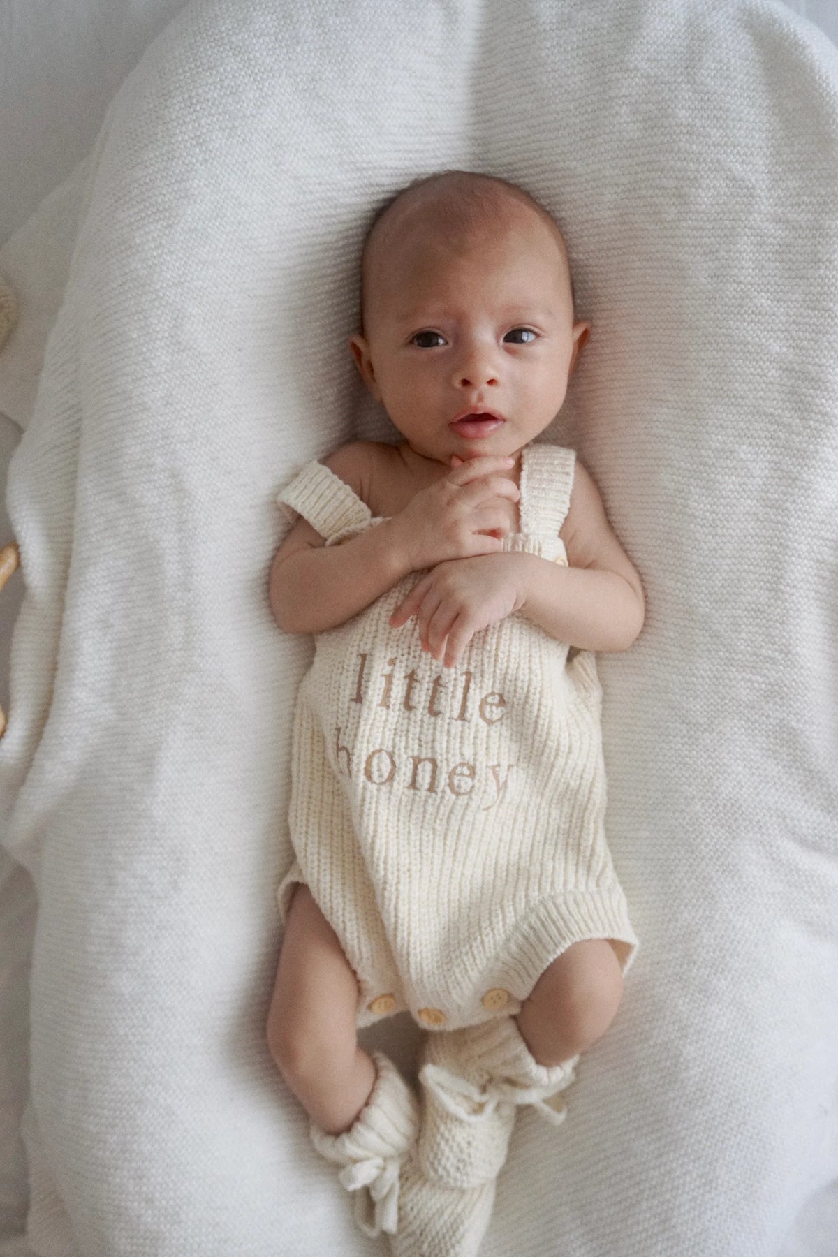 'Little Honey' Singlet Knit Romper - Honey