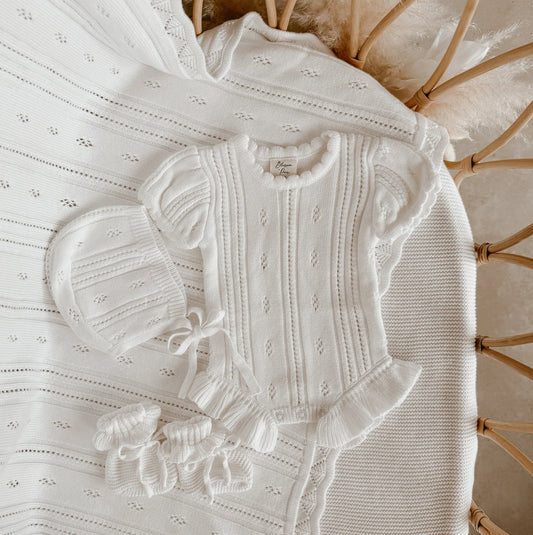 Margot Knit Romper - Milk