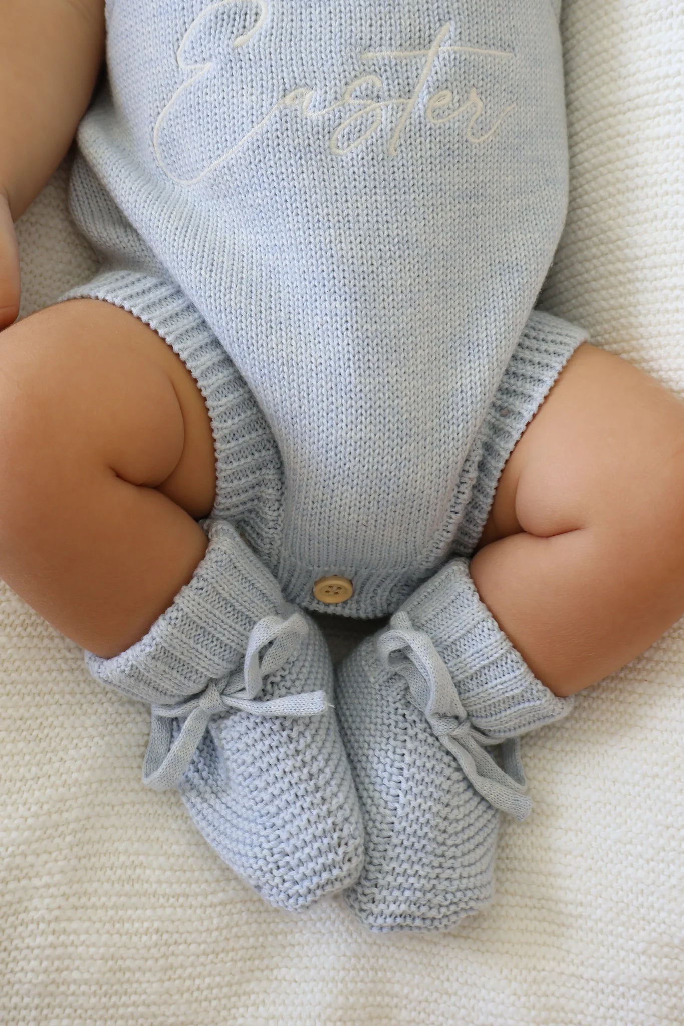 Mini Knit Booties - Powder Blue