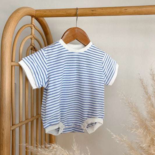 Terry Slouch Romper - Sky