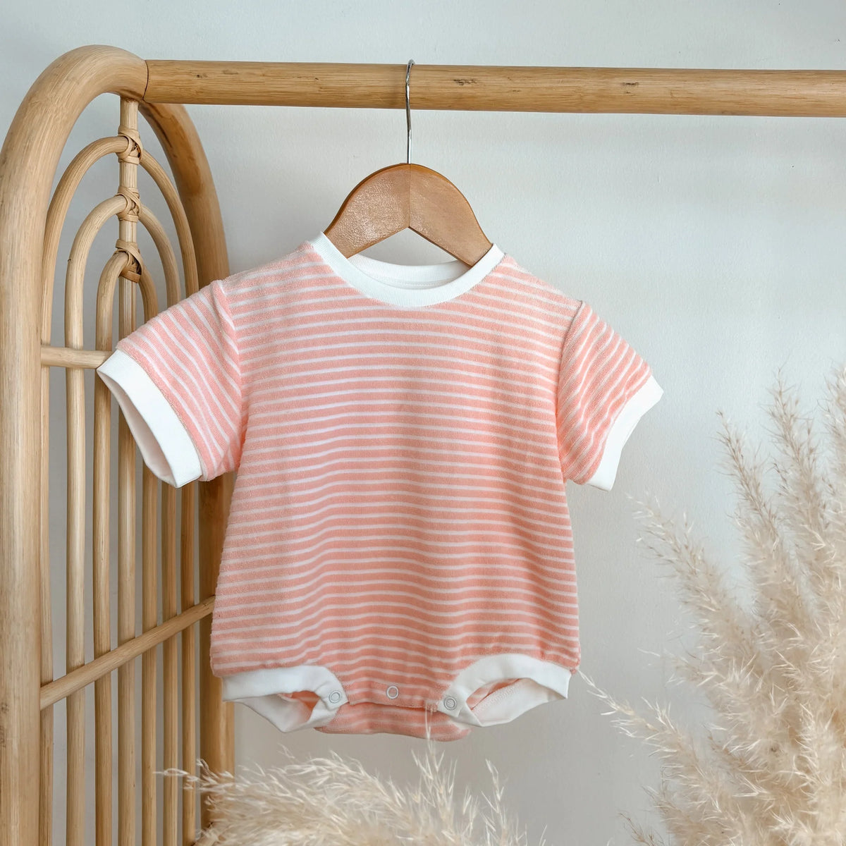 Terry Slouch Romper - Blush