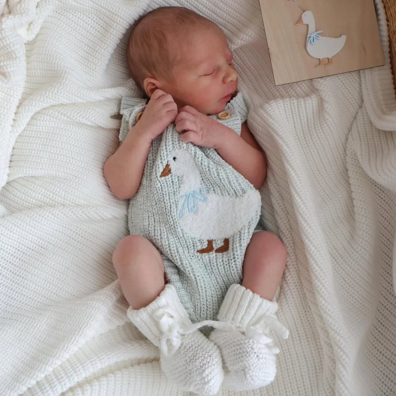 Goose Singlet Knit Romper - Periwinkle Blue